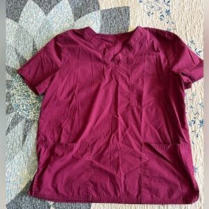 Burgundy V-Neck Scrub set